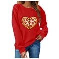 thumbnail image 1 of TIMIFIS Chandail en Molleton Surdimensionné pour Femmes Tenue Valentines Day Femmes Décontracté Col Rond Chandail Mignon Imprimé Amour Manches Longues Chandail Chemise - Printemps/été, 1 of 4
