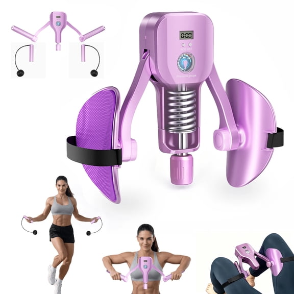 Thigh Trainer, 176LB Adjustable Pelvic Floor Exercise Equipment with LED Display Counter and Resistance Indicator, Inner Thigh Exerciser for Home Gym, Glutes, Legs & ARMS