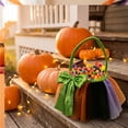 thumbnail image 4 of Halloween Basket Mesh Candy Bag 7.9x7.5x7.9in with Bow for Trick or Treat Party Spooky Props Storage Decor by OVFUIZ, 4 of 7