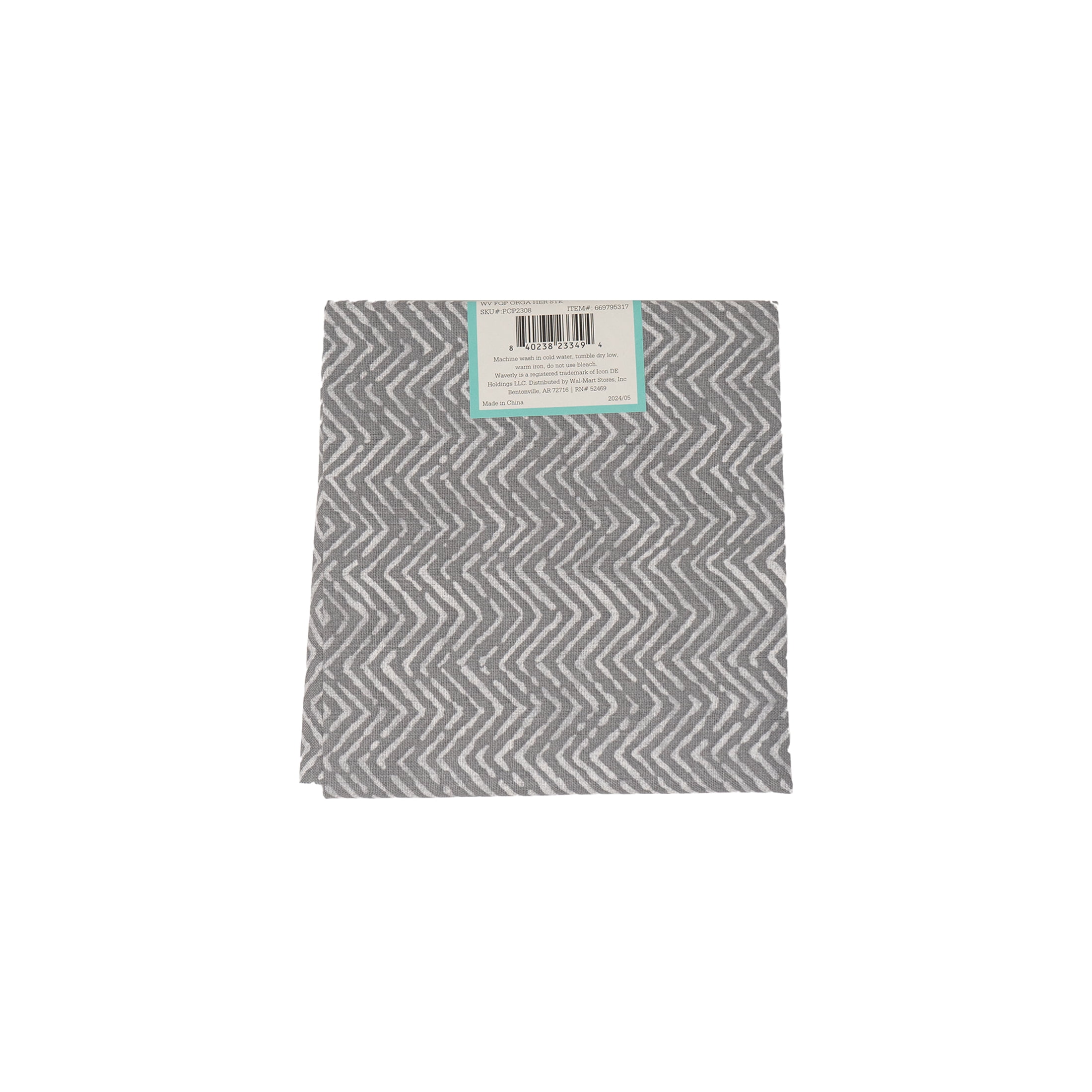 Waverly Inspirations, 100% Cotton, Sewing & Crafting, Herringbone Steel, Fat Quarter, Prints, 21 x 18