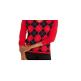 thumbnail image 2 of Tommy Hilfiger Women's Colorblocked Argyle Sweater Red Size -XXL, 2 of 3