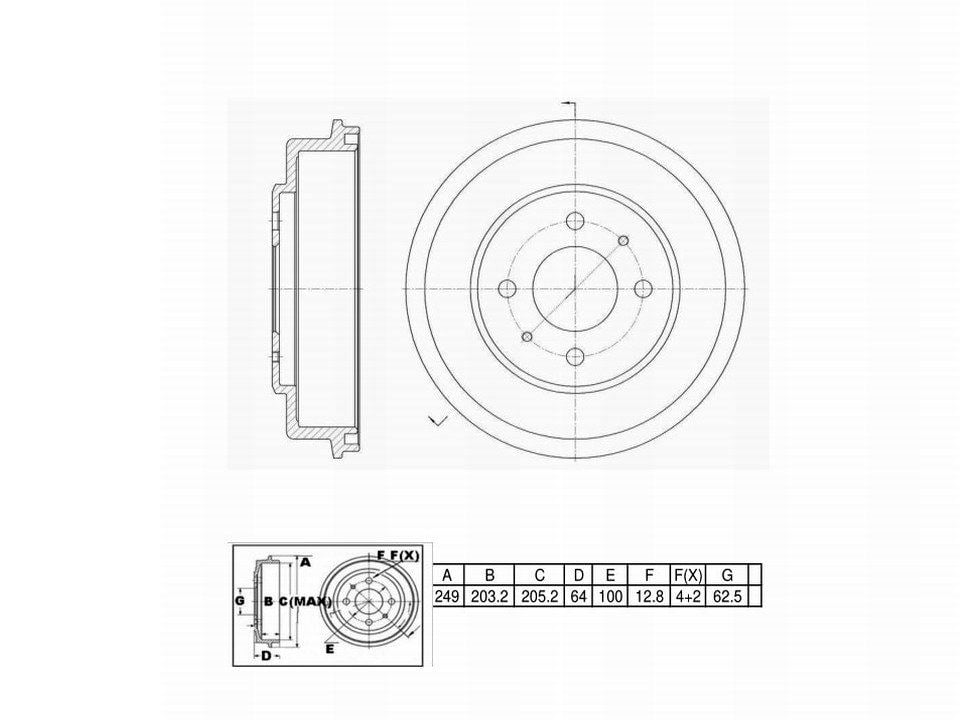 Winstop Brake Drum, Rear WS241935, Hyundai Accent 2005-2003