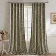 thumbnail image 3 of StangH Green Floral Curtains for Living Room, Soft Velvet Peony Print with Cottage Privacy Window Drapes for Living Room, Sage Green, W52 x L84, 2 Panels, 3 of 8