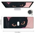thumbnail image 2 of nygtbtfer Pink Desk Pad Anime White Cat Black Cat Gaming Mouse Pad Large, Desk Office Decor Mouse Pad for Women Desktop with Stitched Edges Non-Slip Rubber Computer Mat 31.5x11.8 in, 2 of 6