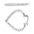 thumbnail image 4 of JewelStop Sterling Silver Silver Heart Shaped Hoop Earrings - 28 mm X 26 mm, 4 of 5