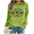 thumbnail image 3 of SIYUDAN Women Sweatshirts Long Sleeve Sweatshirt for Womens Pullover Tops Green Pullover Adult Crewneck Sweatshirts Fall Clothes Women Clothes for Women, 3 of 5