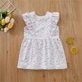 thumbnail image 3 of Favoffer Toddler Girl Dress Summer Sweet White Tulle Breathable Floral Flying Sleeve A-line Skirt, 3 of 5
