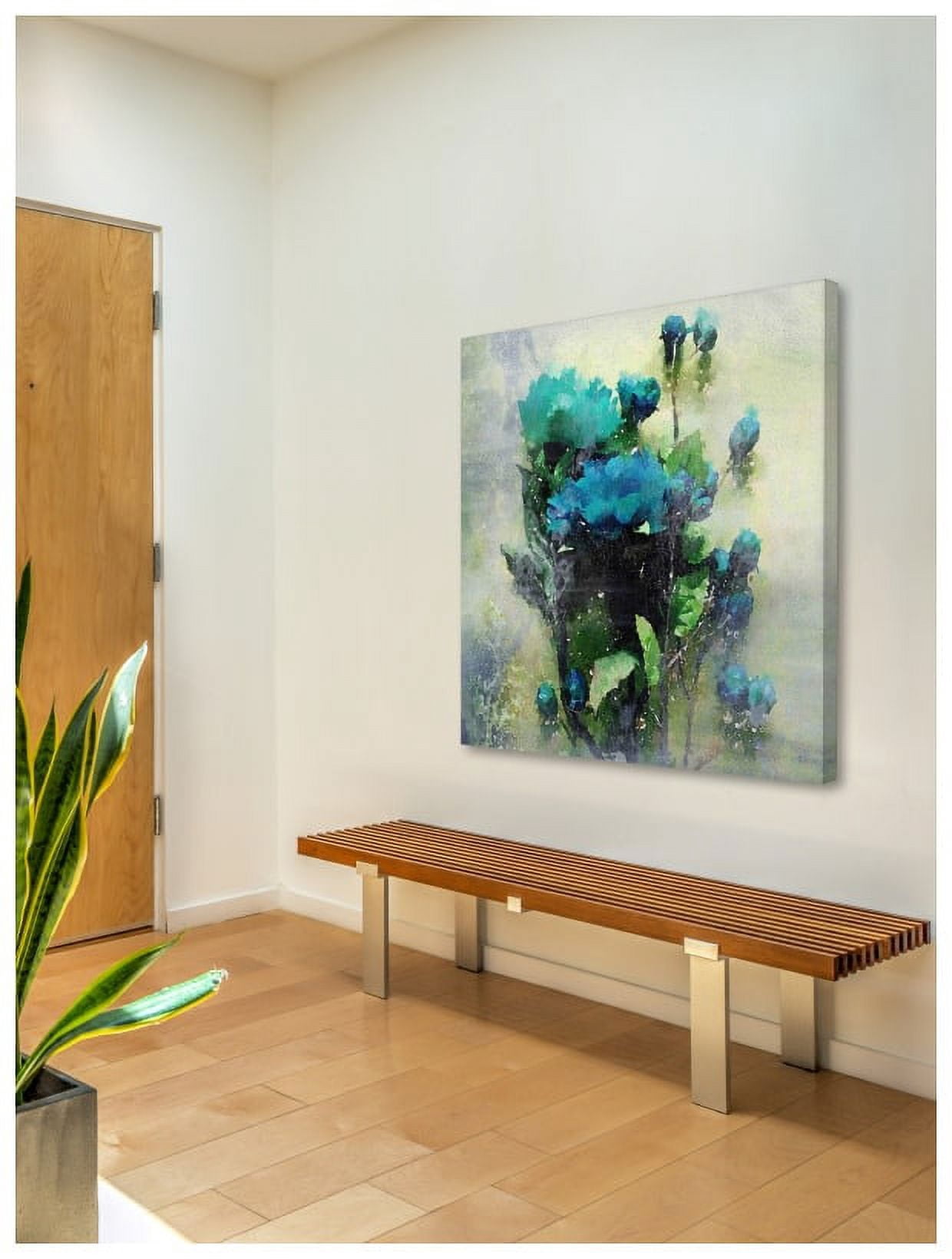 Marmont Hill - "Blue Garden Bloom" by Irena Orlov Painting Print on Wrapped Canvas
