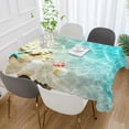 thumbnail image 5 of SKYSONIC Starfish Seashell Summer Beach Tablecloth Durable Rectangle Tablecloths Waterproof Square Table Cloth Stain Resistant Table Cover for Outdoor Picnic Restaurant Home Decoration 60 x 60 Inch, 5 of 7