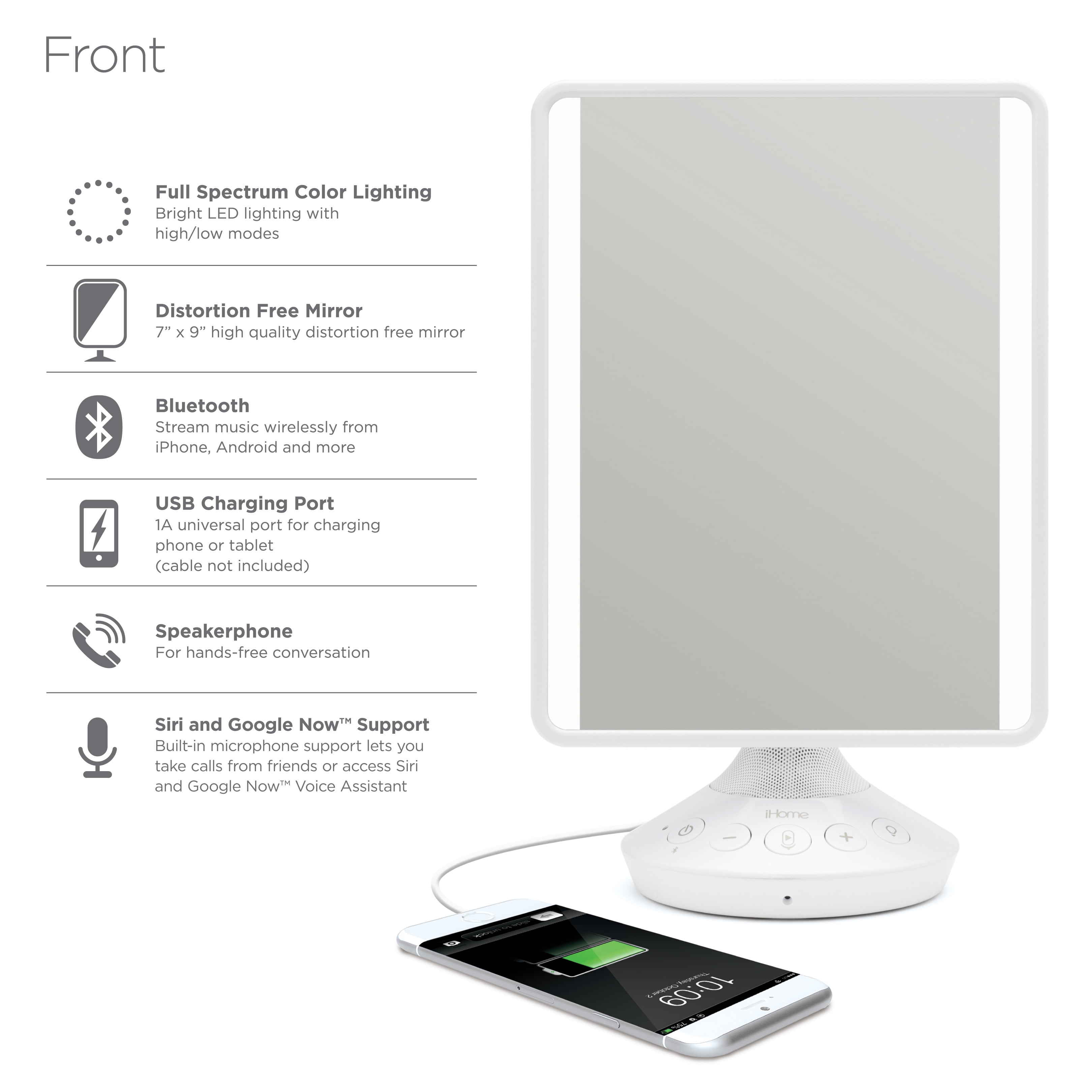 Lighted Vanity Mirror With Bluetooth Walmart Makeup Mirror With