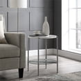 thumbnail image 4 of Pemberly Row Table d'Appoint Ronde en Faux Marbre de 20 Po en Blanc et Chrome, 4 of 4