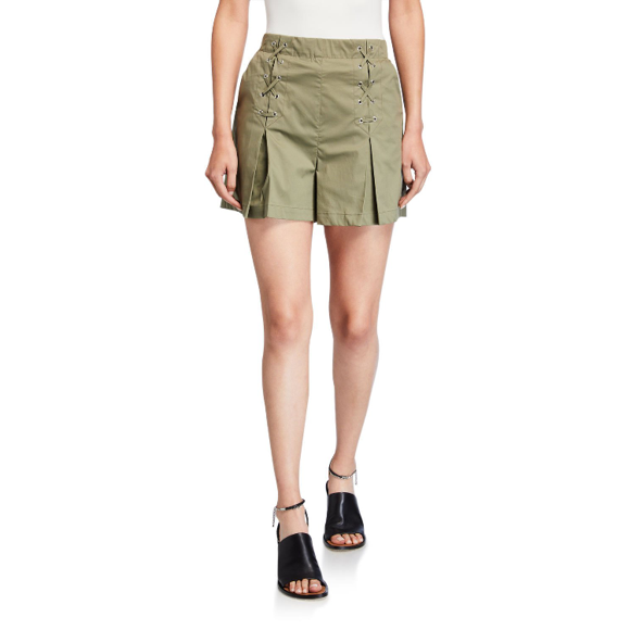 Laundry By Shelli Segal Lace-Up Pleated Shorts