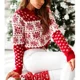 thumbnail image 3 of Nuevo suéter navideño para mujer, estampado de copos de nieve, manga larga, cuello redondo, tejido de punto, pulóver informal suave, jerséis de jacquard, jersey para mujer, 3 of 5