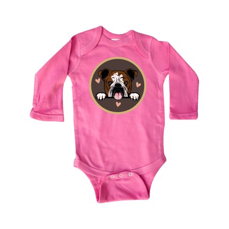 

Inktastic English Bulldog Gift for Dog Lover Gift Baby Girl Long Sleeve Bodysuit