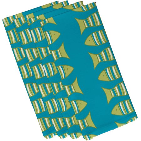Simply Daisy 19  x 19  Something s Fishy Animal Print Napkins  Set of 4