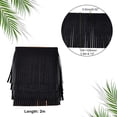 thumbnail image 3 of 2 Yards Leather Fringe Trim 4 Inch PU Leather Tassels Black Tassel Trim DIY Dance Skirt Tassel Fringe Wrap Cover for Keychain Clothes Dress DIY Lamp Shade Bag Sewing Craft Embellishment, 3 of 9