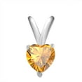 thumbnail image 2 of Mauli Jewels Engagement Necklace for Women 0.45 Carat Heart Citrine Pendant 4-prong 925 Sterling Silver|Silver Chain, 2 of 4