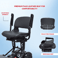 thumbnail image 4 of 12 Miles Range Foldable All Terrain Mobility Scooter - Electric Wheelchair for Adult and Seniors - Black, 4 of 11