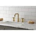 thumbnail image 2 of Kingston Brass KS1417RKX Webb Widespread Bathroom Faucet with Knurled Handle and Push Pop-Up Drain, Brushed Brass, 2 of 8