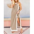 thumbnail image 2 of Women's 2 Piece Sets Boho Color Block Sleeveless Maxi Dress Matching Shorts with Pockets, 2 of 6
