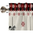 thumbnail image 5 of Christmas Kitchen Curtain Set Xmas Ball Buffalo Plaid Rod Pocket Kitchen Tier Curtains Valance Set 3 Piece Black Green Plaid Snowflake Christmas Window Curtain Valance Tier Set 54 in x 36 in, 5 of 5