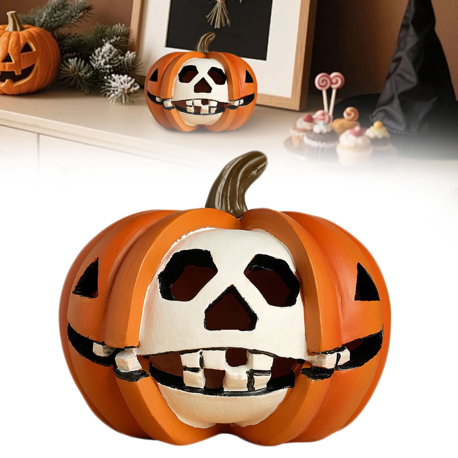 HUASHENG Décorations de Citrouille d'Halloween Statue Classique de Citrouille Décoration de Table pour Maison