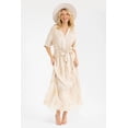 thumbnail image 3 of Vestido bordado de hojas Roman Fashion /Juvenil, 6067 (Beige) beige EG, 3 of 4