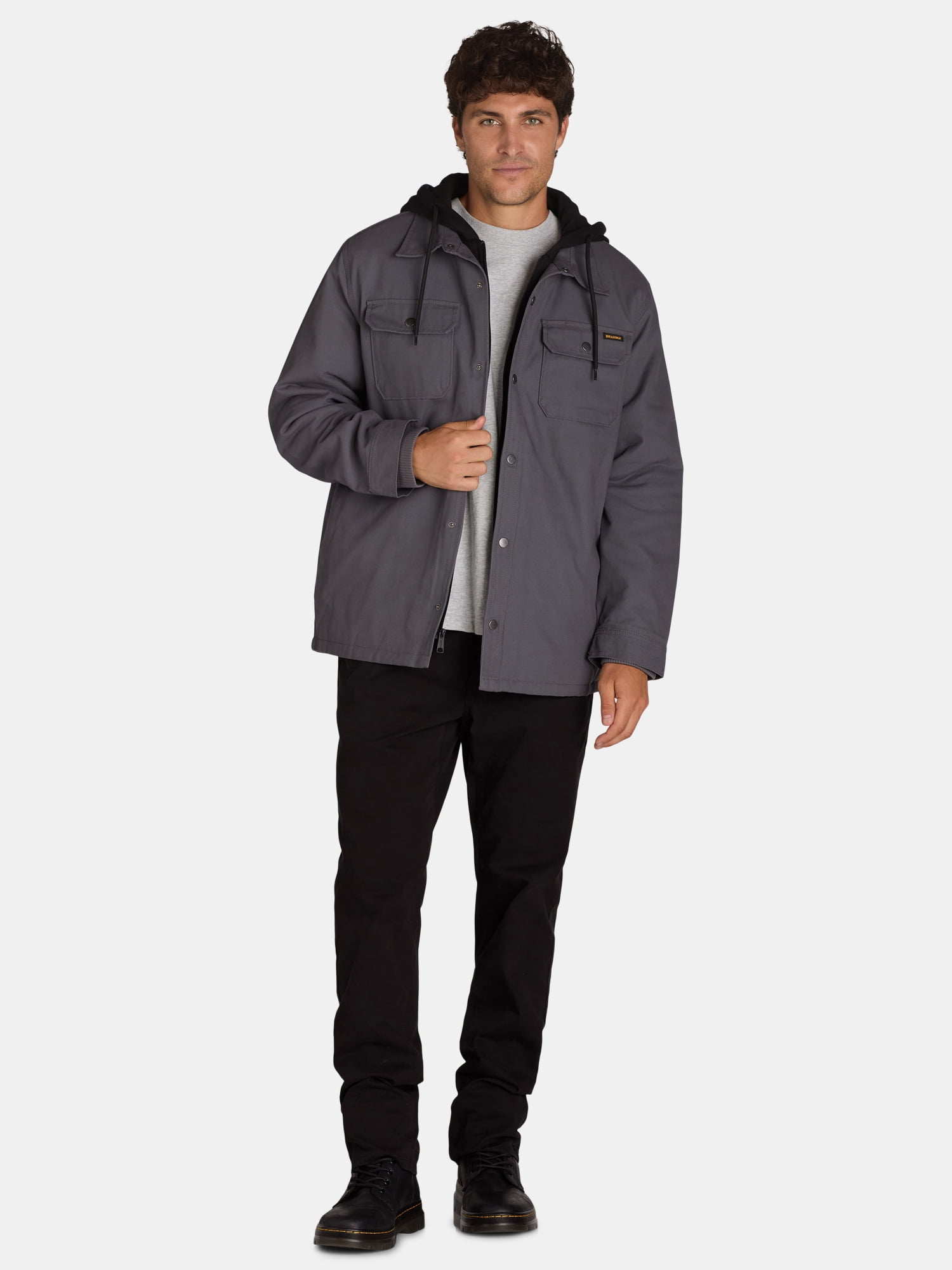 Brahma Men's Workwear Shirt Jacket with Hood, Sizes S-3XL
