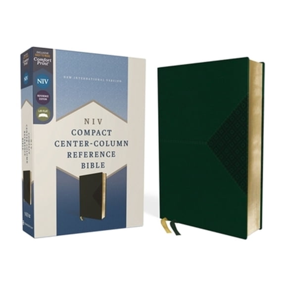 Pre-Owned Niv, Compact Center-Column Reference Bible, Leathersoft, Green, Red Letter, Comfort Print (Hardcover) by Zondervan