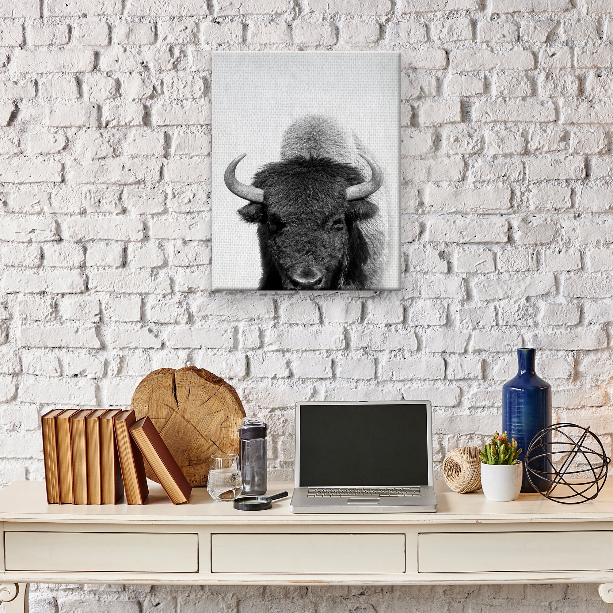 Masterpiece Art Gallery Roaming Wild Bison By Belle Maison Canvas Art Print 22" x 28"