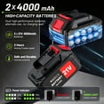 thumbnail image 6 of Cordless Leaf Blower, 950000 RPM Electric Leaf Blower with 2 X 4.0Ah Batteries & Charger, 110MPH Lightweight Handheld Blower for Patio Cleaning Blowing Leaves & Dust, Green, 6 of 11