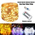 thumbnail image 2 of 2m 20LED Copper Wire String Lights Fairy String Lights 8 Modes LED String Lights USB Powered with Remote Control for Wedding Party Home Christmas Decoration, Warm White, 2 of 6