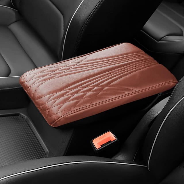 Dsscvnef Leather Car Armrest Pad Universal Auto Center Console Cover Comfortable Durable Interior Accessory for SUV Truck Sedan