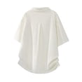 thumbnail image 3 of ZUKMRJPC Mens Summer Tops Plus Size Casual Loose Button Down Short Sleeve Shirts Solid Color Basic Summer Tops Vacation Shirts M-5XL, 3 of 4