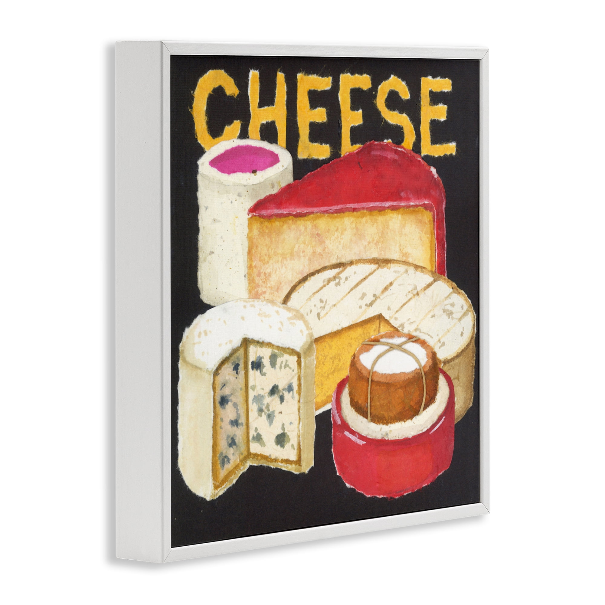 Stupell Industries Assorted Cheese Wheels White Framed Giclee Art, design by Nancy Overton