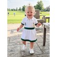 thumbnail image 3 of Cjfdfy Toddler Baby Girl Golf Dress Outfit Newborn Baby Girls Summer Dress Short Sleeve Lapel Collar Golf Themed Embroidery Half Zipper A Line Contrast Color Dress, 3 of 9