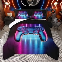 jejeloiu Cartoon Gamepad Twin Comforter Sets,Modern Video Games Bedding Set For Console Gamer 2-Piece