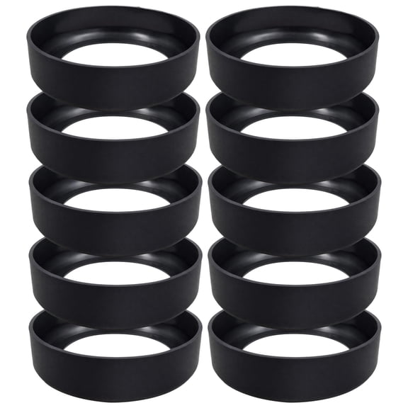 10 Pcs 2.55 in / 65 mm Black Silicone Bottom Protective Sleeve, BPA Free, Anti-Slip Bottle Sleeve, Anti-Collision, and Wear-Resistant, Food Jar Bottom Silicone Sleeve for Oil Bottle, Glass Bottle