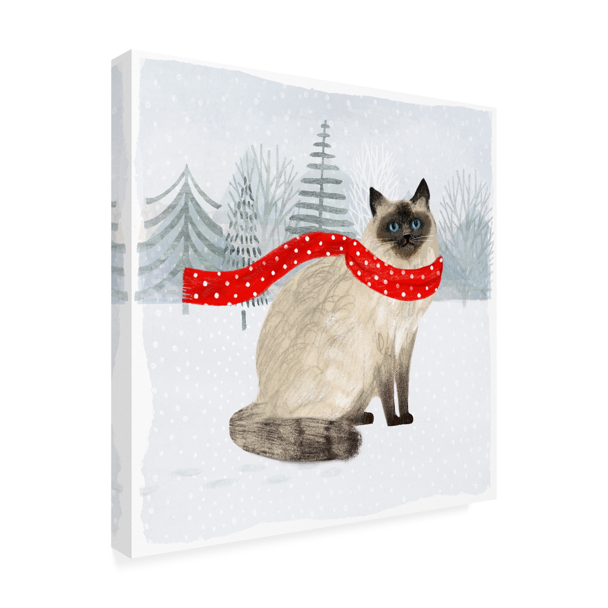 Trademark Fine Art 'Christmas Cats And Dogs III' Canvas Art by Victoria Borges