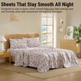 thumbnail image 5 of THD Purple & Yellow Floral Ditsy Bed Sheets - 4 Piece Bed Sheet Set - Wrinkle Resistant & Ultra Soft - Fits Mattresses up to 15 Inches Deep, 5 of 9