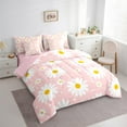 thumbnail image 3 of Castle Fairy Floral Daisy Girl 7-Piece Twin Bedding Sets,Chic Flower Bedding Comforter Set,Polka Dots Breathable Sheet Sets,Luxury Bedroom Decor, 3 of 8