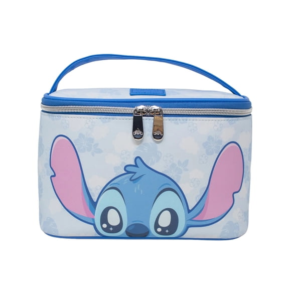 Impressions Vanity Stitch Peekaboo Makeup Train Case with Stitch Artwork and Top Handle Strap