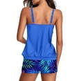 thumbnail image 6 of Jsaierl Women's Two Piece Tankini Bathing Suits Blouson Swim Tops Summer Print Swimwear Conservative Cute Modest Beachwear with Swim Shorts Tankini Swimsuits, 6 of 7