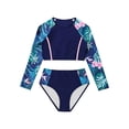 thumbnail image 1 of Girls Swimsuit Rash Guard Swimwear Long Sleeve High Waisted Bikini Set Bathing Suits With UPF50+ Print Short Girls Guard Set Bathing Suits Girls Size 12 Size 12 Swimsuit Tween Bathing Suits Cow Print, 1 of 8