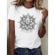 thumbnail image 1 of Camiseta ligera de algodón estampada para mujer: Camisa de manga corta cómoda con cuello redondo, 1 pieza, camiseta informal, 1 of 5