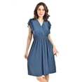 thumbnail image 4 of Vestido manga con volantes Roman Fashion /Juvenil, 8867-SO (Azul petroleo) azul petroleo G, 4 of 5