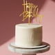 thumbnail image 1 of Adorno para tartas Tisbonsy Happy Birthday, acrílico dorado, 18 cm, 1 of 8