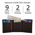thumbnail image 3 of MAISON DE NOAH Mens Soft Nappa Leather Trifold Wallet with RFID Blocking and Multicard Pockets & ID Window- Dark Brown, 3 of 6
