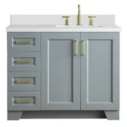 ARIEL TAYLOR 43 IN. RIGHT OFFSET SINGLE RECTANGLE SINK VANITY IN GREY