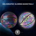 thumbnail image 4 of Soidarity Baloncesto holográfico que brilla intensamente, baloncesto reflectante, juego nocturno, baloncesto con bomba de inflado para cancha de Deportes y aire libre Soidarity OD005013-00, 4 of 6